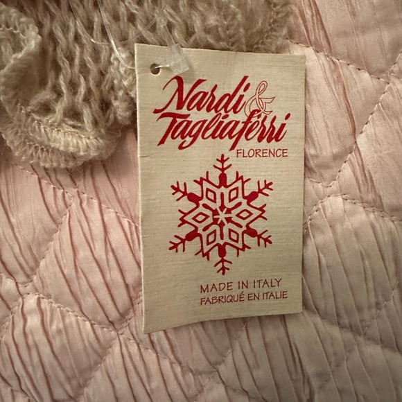 Nardi and Tagliaferri Scarf With Faux Fur and Knit Ends. Ivory in Color. O/S. - Picture 4 of 5